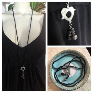 Beaded Hole in Heart Necklace